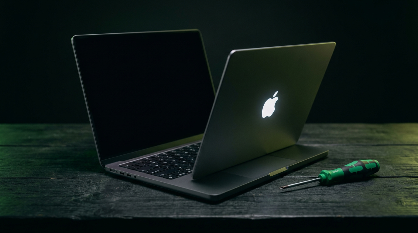 MacBook Pro screen showing macOS System Information Power panel with battery health and cycle count details